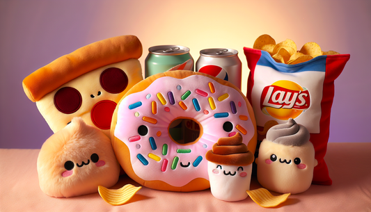 snack themed plush toys